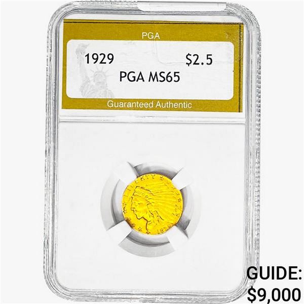 1929 $2.50 Gold Quarter Eagle PGA MS65