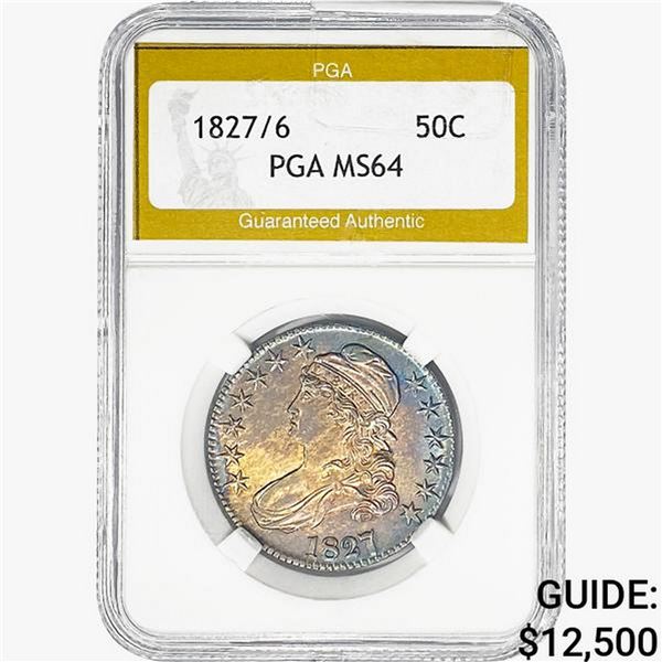 1827/6 Capped Bust Half Dollar PGA MS64