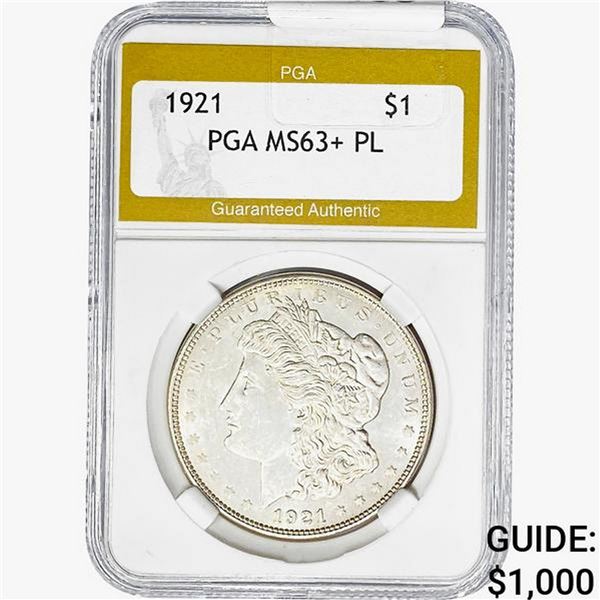 1921 Morgan Silver Dollar PGA MS63+ PL
