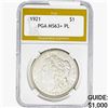 1921 Morgan Silver Dollar PGA MS63+ PL