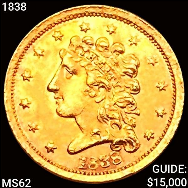 1838 $2.50 Gold Quarter Eagle UNCIRCULATED