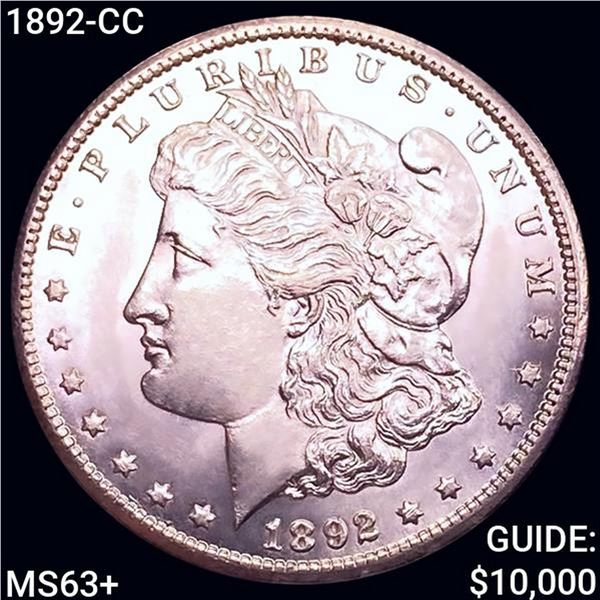 1892-CC Morgan Silver Dollar CHOICE BU+