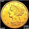 Image 1 : 1847 $5 Gold Half Eagle UNCIRCULATED