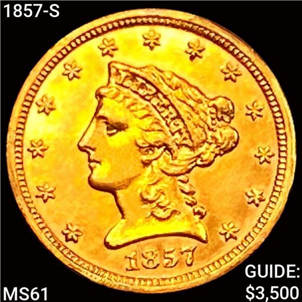 1857-S $2.50 Gold Quarter Eagle UNCIRCULATED