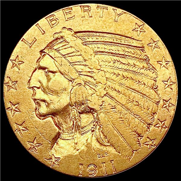 1911-S $5 Gold Half Eagle CLOSELY UNCIRCULATED