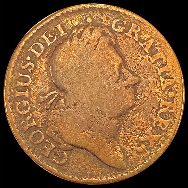 1723 Woods Hibernia Farthing LIGHTLY CIRCULATED