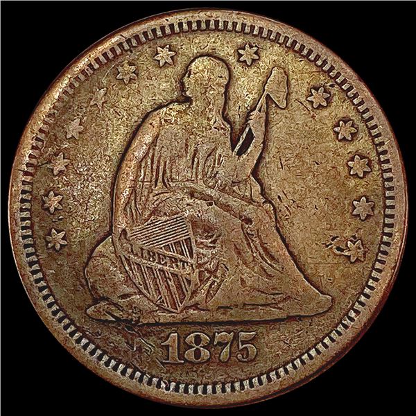 1875-S Seated Liberty Quarter LIGHTLY CIRCULATED