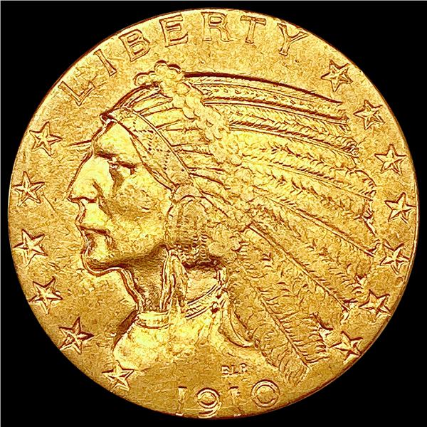 1910-S $5 Gold Half Eagle NEARLY UNCIRCULATED
