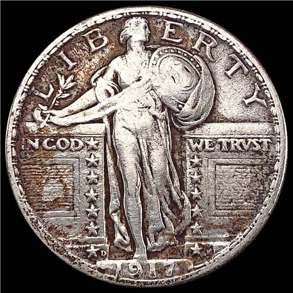 1917-D T2 Standing Liberty Quarter LIGHTLY CIRCULATED