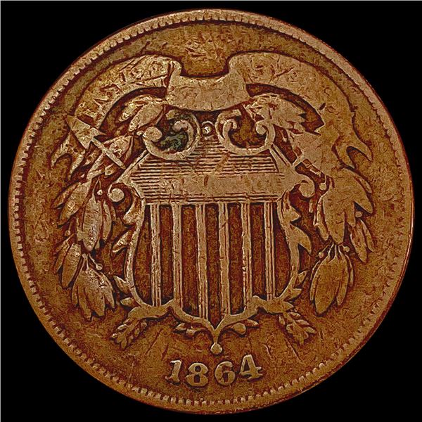 1864 Sm Motto Two Cent Piece NICELY CIRCULATED