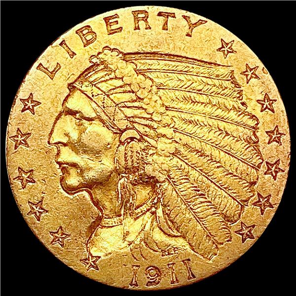 1911 $2.50 Gold Quarter Eagle NEARLY UNCIRCULATED
