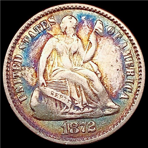 1872 Seated Liberty Half Dime LIGHTLY CIRCULATED