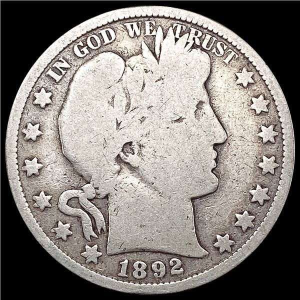 1892 Barber Half Dollar NICELY CIRCULATED