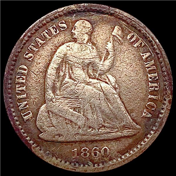1860-O Seated Liberty Half Dime LIGHTLY CIRCULATED