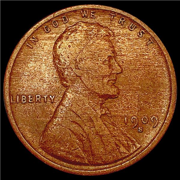 1909-S Wheat Cent LIGHTLY CIRCULATED