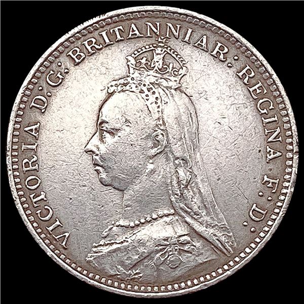 1888 British 4 Pence ABOUT UNCIRCULATED