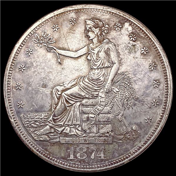 1874-S Silver Trade Dollar CHOICE AU