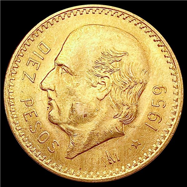 1959 Mexico Gold 10 Pesos 0.2411oz CHOICE BU