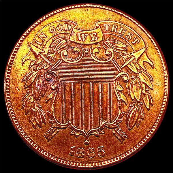 1865 Two Cent Piece CHOICE AU