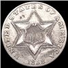 1858 Silver Three Cent CHOICE AU