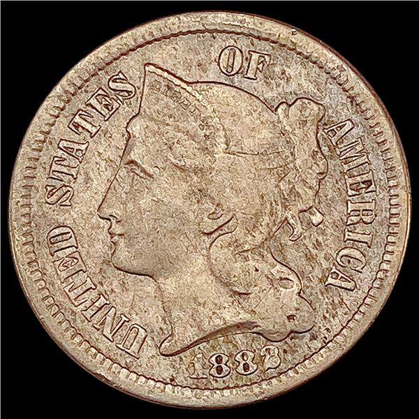 1882 Nickel Three Cent NEARLY UNCIRCULATED