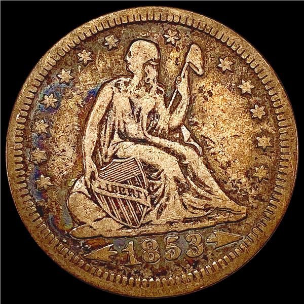 1853 Arrows Seated Liberty Half Dollar LIGHTLY CIRCULATED