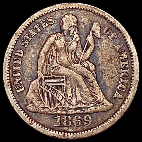 1869-S Seated Liberty Dime ABOUT UNCIRCULATED