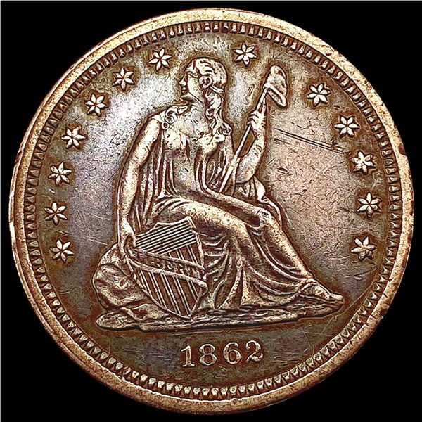 1862 Seated Liberty Quarter CLOSELY UNCIRCULATED