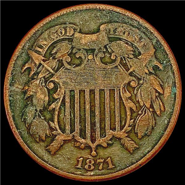1871 Two Cent Piece NEARLY UNCIRCULATED