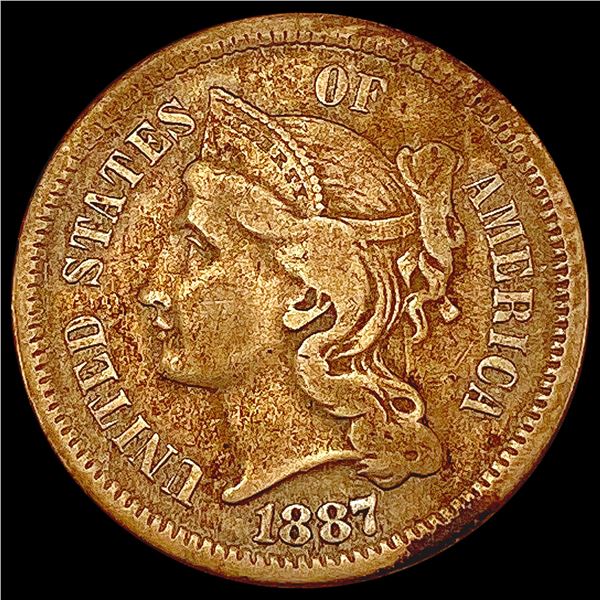 1887 Nickel Three Cent LIGHTLY CIRCULATED