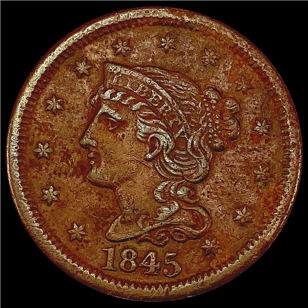 1845 Braided Hair Large Cent CLOSELY UNCIRCULATED