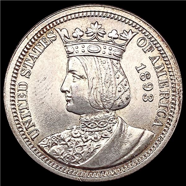 1893 Isabella Silver Quarter SUPERB GEM BU