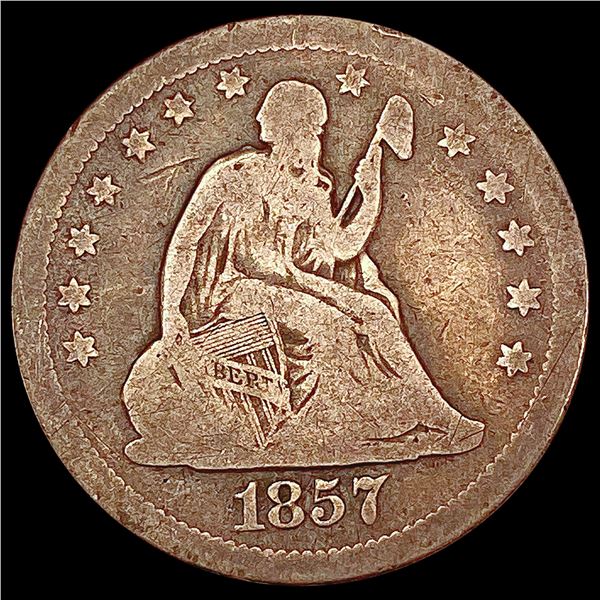 1857-O Seated Liberty Quarter LIGHTLY CIRCULATED