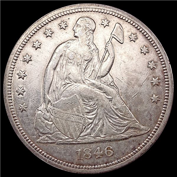 1846 Seated Liberty Dollar NEARLY UNCIRCULATED