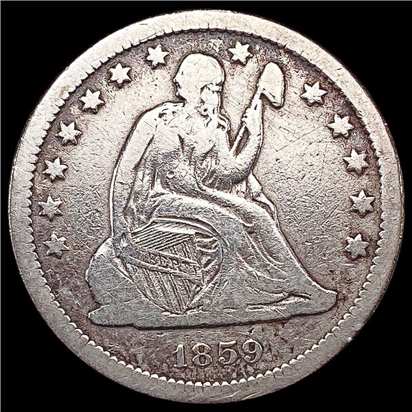 1859-O Seated Liberty Quarter LIGHTLY CIRCULATED
