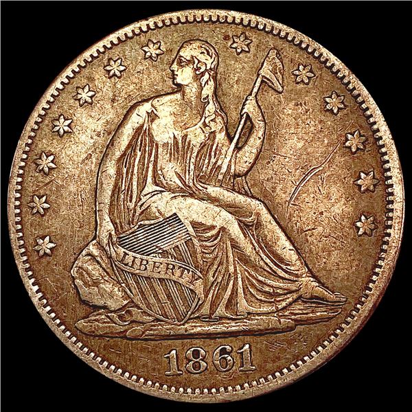 1861 Seated Liberty Half Dollar CLOSELY UNCIRCULATED