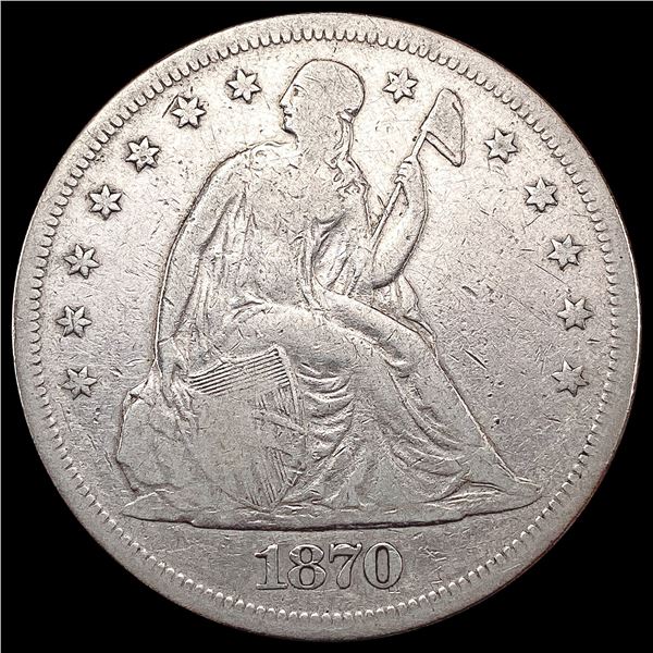 1870 Seated Liberty Dollar NICELY CIRCULATED