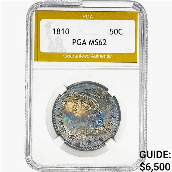 1810 Capped Bust Half Dollar PGA MS62