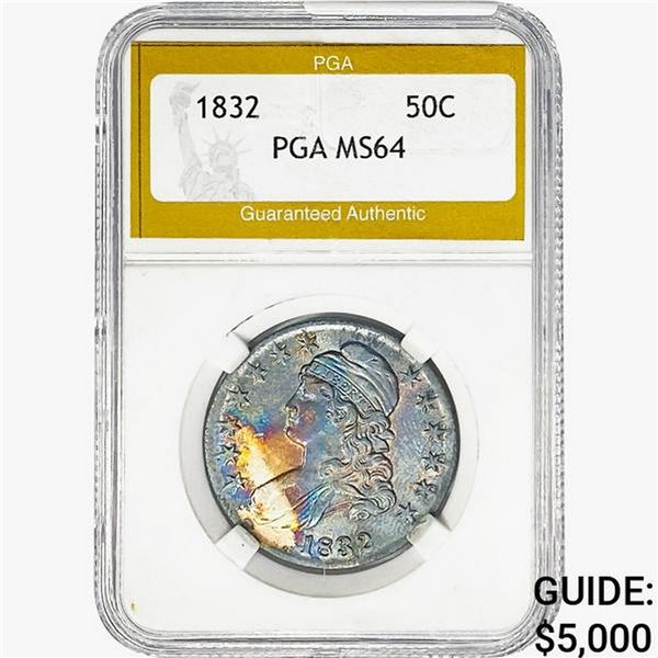 1832 Capped Bust Half Dollar PGA MS64
