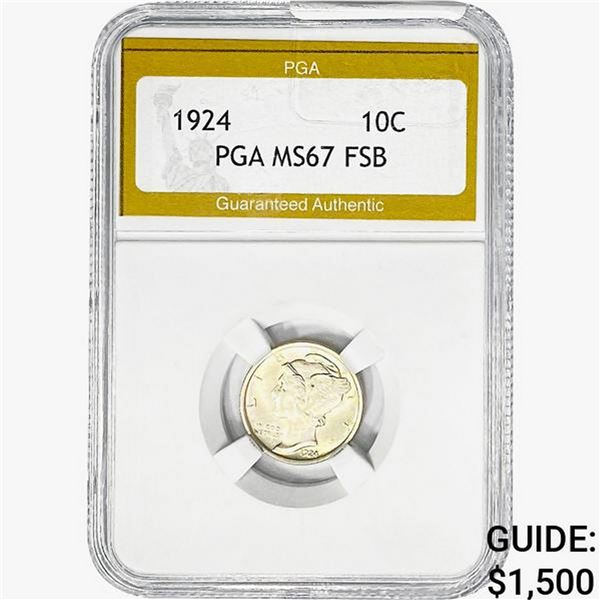 1924 Mercury Silver Dime PGA MS67 FSB