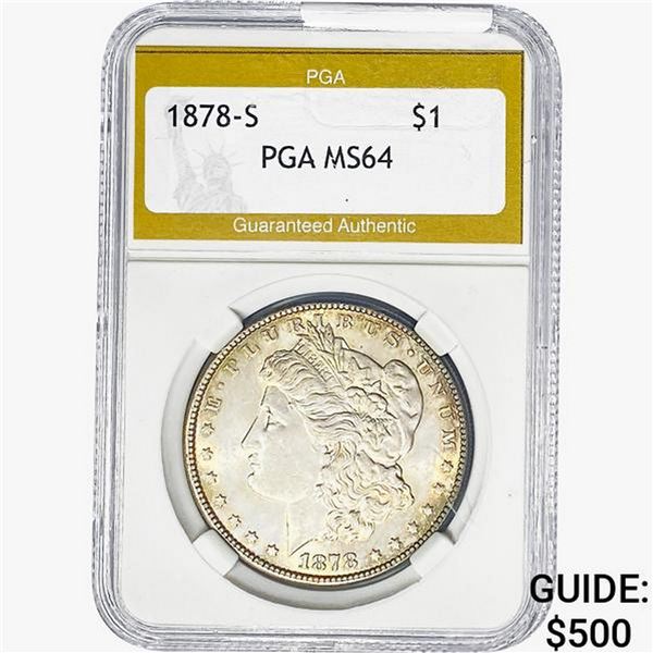 1878-S Morgan Silver Dollar PGA MS64