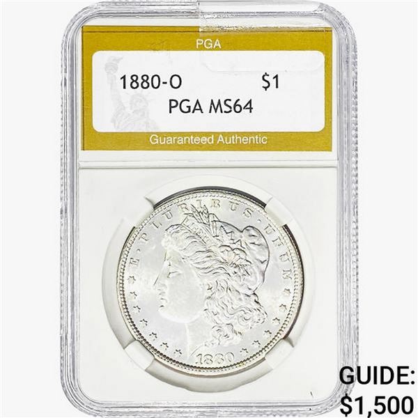 1880-O Morgan Silver Dollar PGA MS64