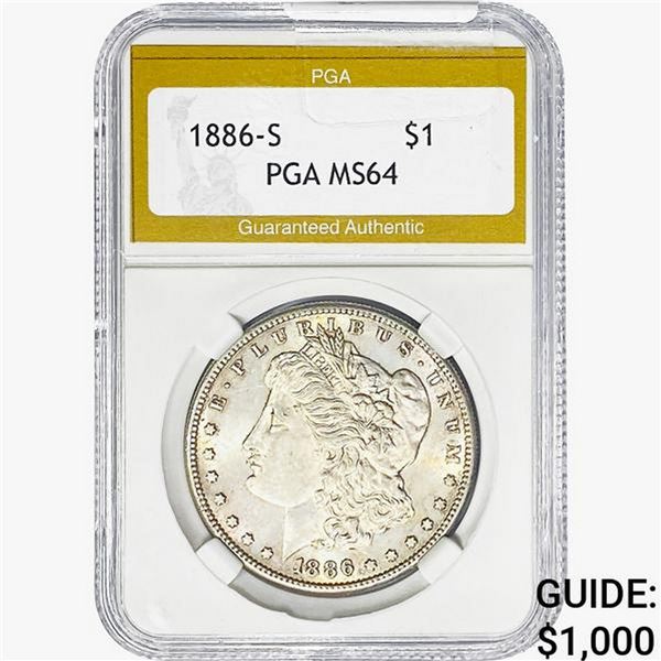 1886-S Morgan Silver Dollar PGA MS64
