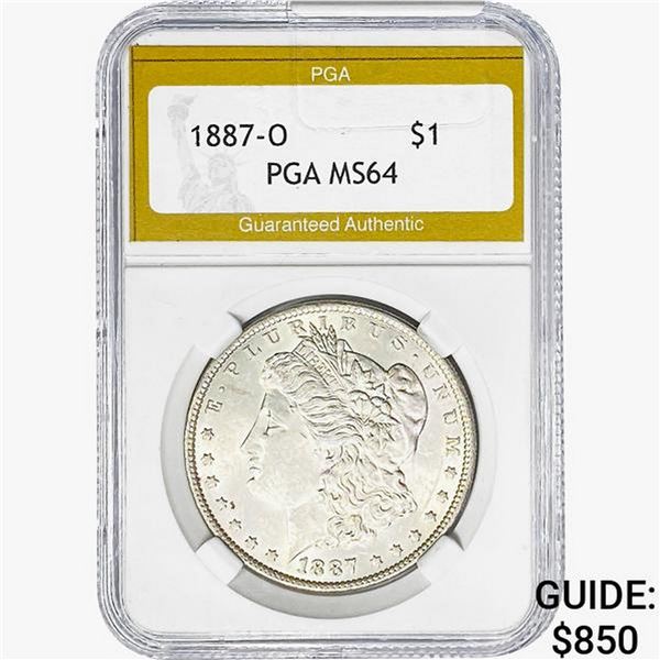 1887-O Morgan Silver Dollar PGA MS64