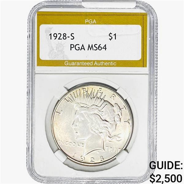 1928-S Silver Peace Dollar PGA MS64