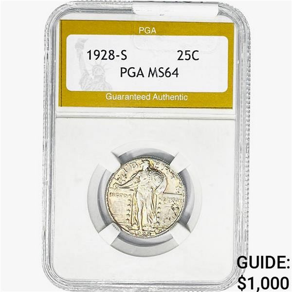1928-S Standing Liberty Quarter PGA MS64