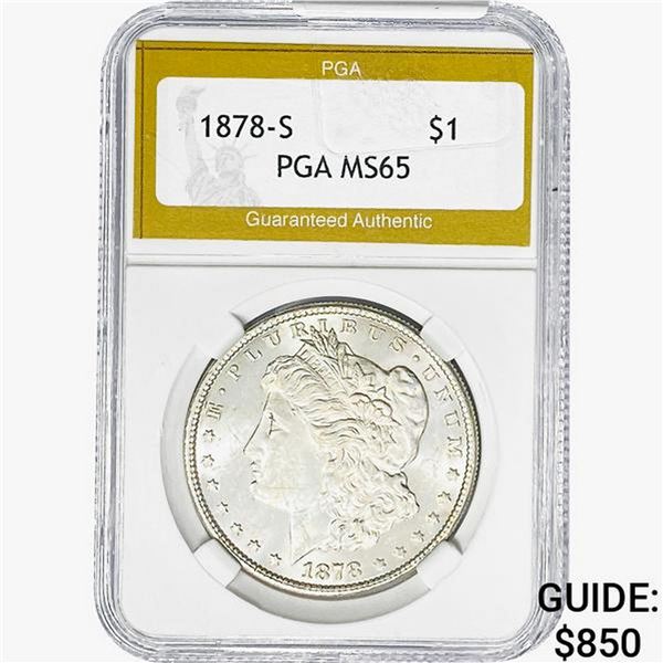 1878-S Morgan Silver Dollar PGA MS65