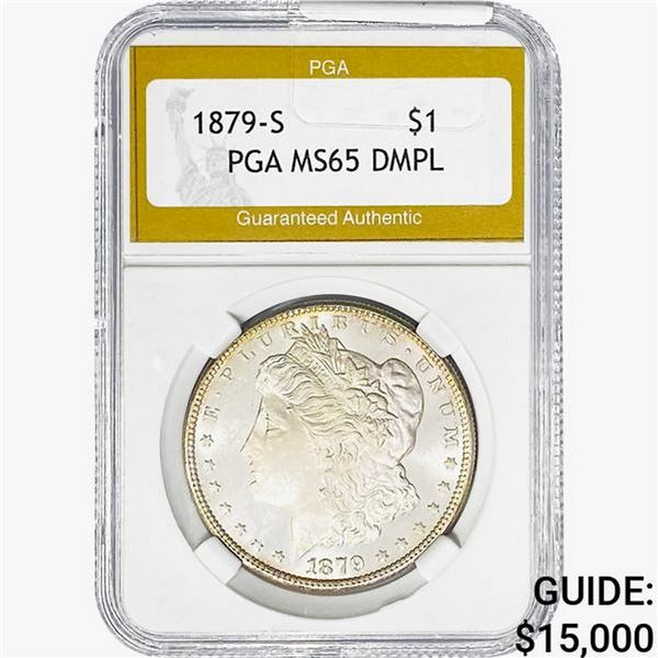 1879 Morgan Silver Dollar PGA MS65 DMPL