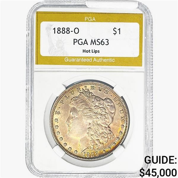 1888-O Morgan Silver Dollar PGA MS63 HOT LIPS