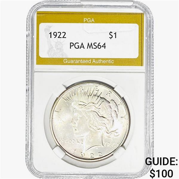 1922 Silver Peace Dollar PGA MS64